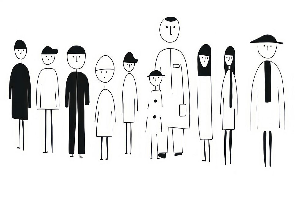Minimal illustration of people drawing sketch white. AI generated Image by rawpixel.