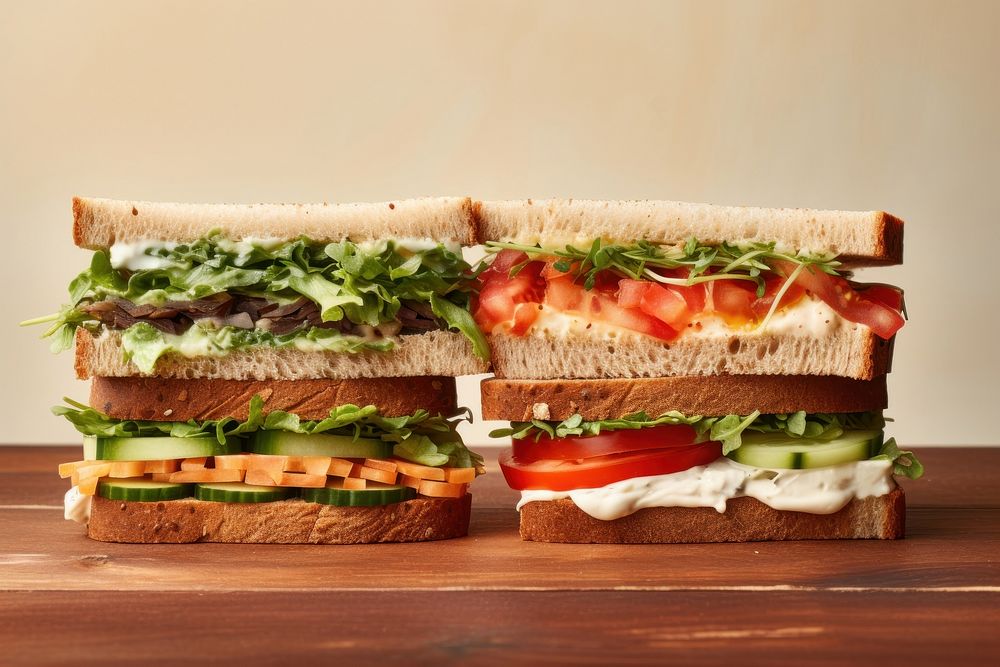 Vegetarian sandwiches lunch food meal. AI generated Image by rawpixel.