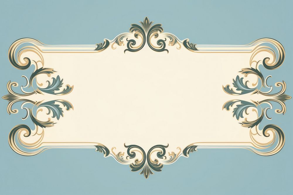 Vintage elegant ornament frame graphics pattern blue. AI generated Image by rawpixel.