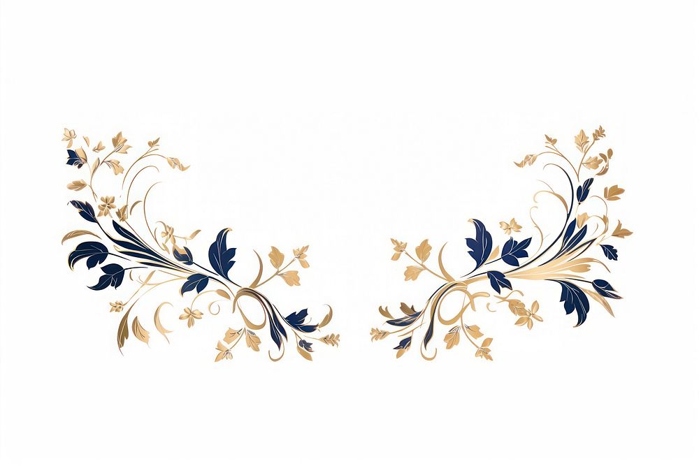 Vintage floral ornament frame border graphics pattern white background. AI generated Image by rawpixel.