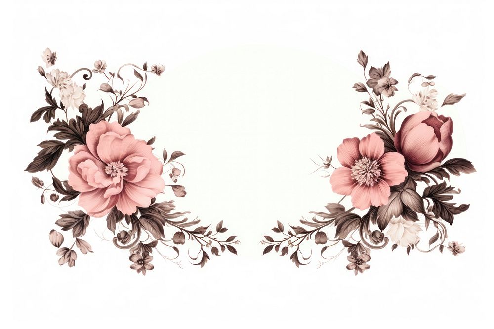 Floral ornament frame graphics pattern flower. AI generated Image by rawpixel.