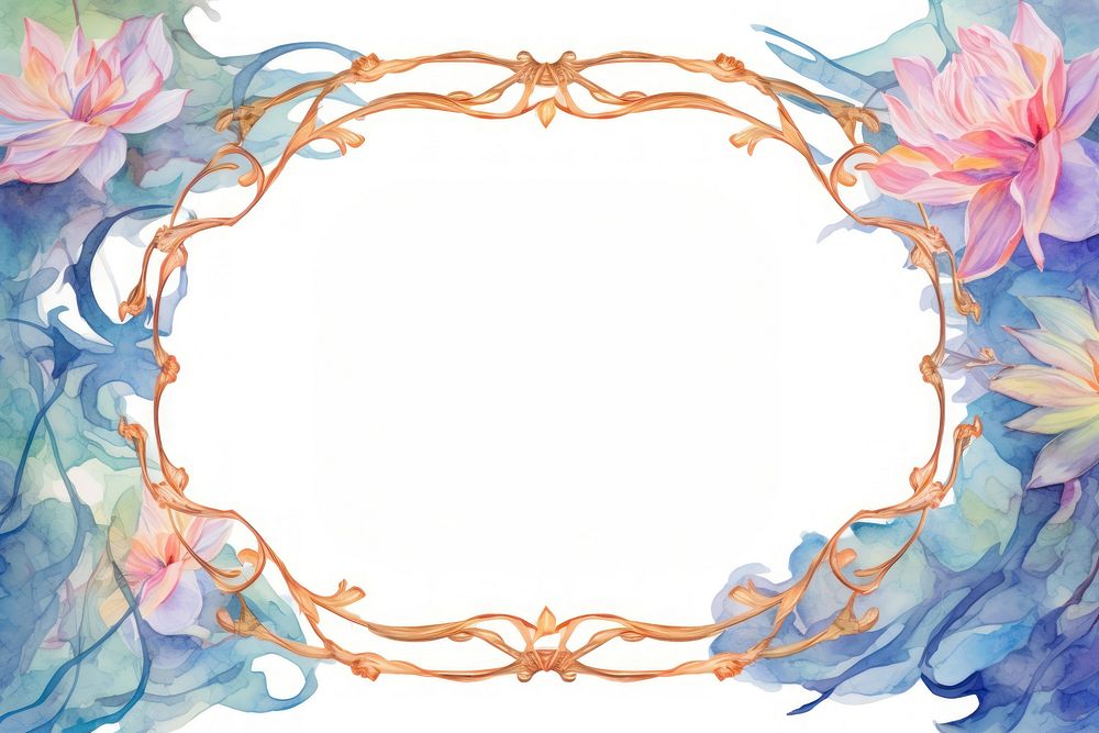 Monet inspired ornament frame backgrounds graphics pattern. AI generated Image by rawpixel.