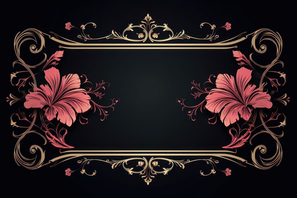 Modern ornament frame graphics pattern flower. AI generated Image by rawpixel.