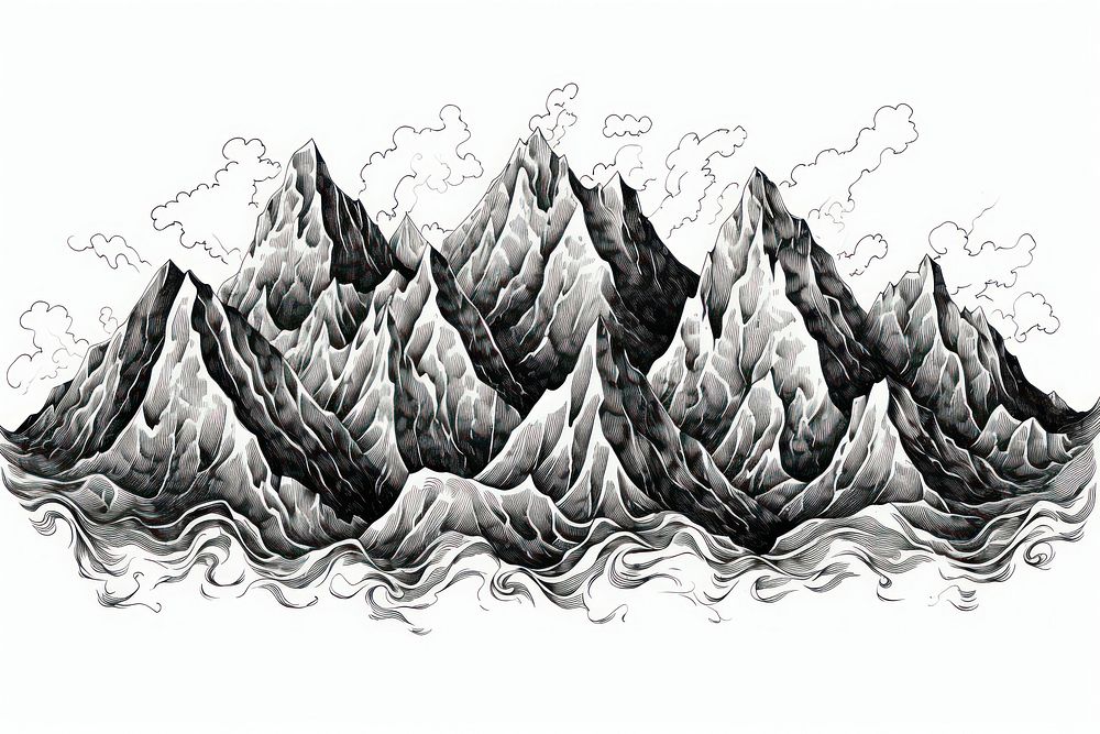 Mountain outdoors drawing sketch. AI generated Image by rawpixel.