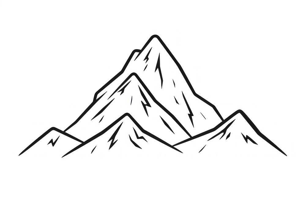 Mountain sketch drawing nature. AI generated Image by rawpixel.