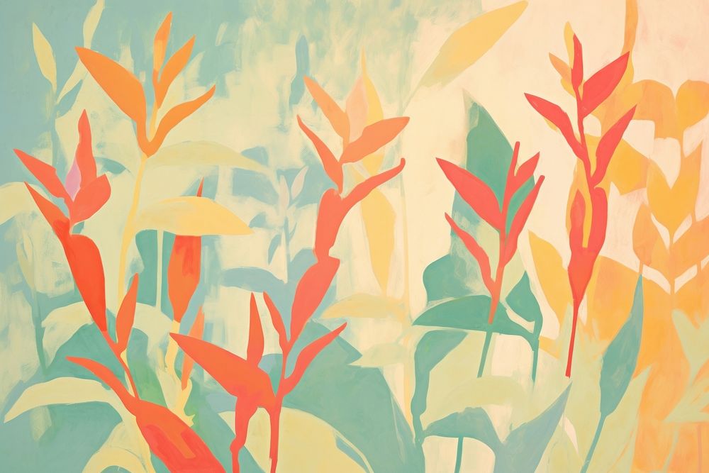 Tropical flowers painting backgrounds pattern. AI generated Image by rawpixel.