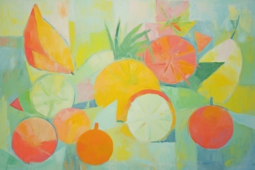 Tropical fruits painting backgrounds art. AI generated Image by rawpixel.