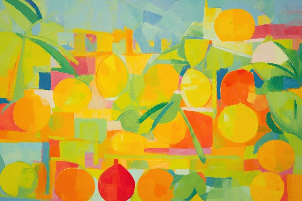 Tropical fruits painting backgrounds art. AI generated Image by rawpixel.
