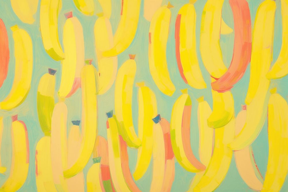 Banana pattern backgrounds painting creativity. AI generated Image by rawpixel.