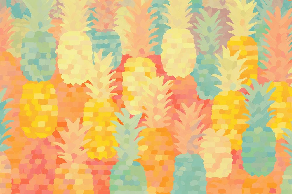 Pineapple pattern painting backgrounds plant. AI generated Image by rawpixel.