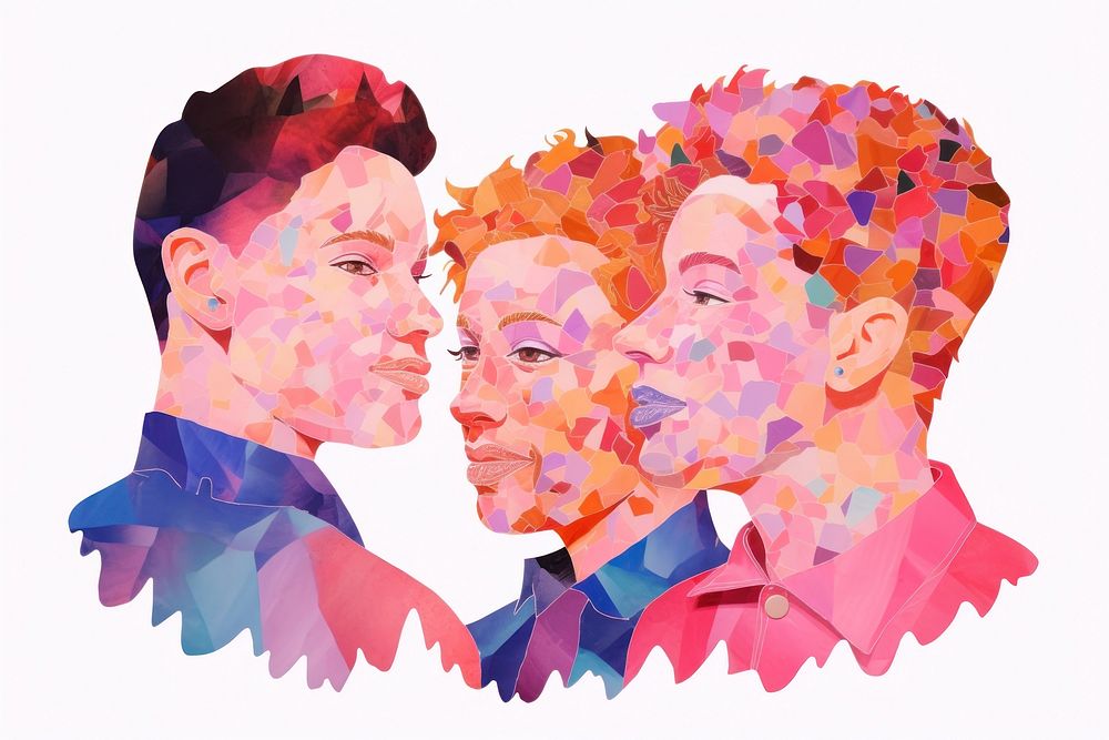 Lgbtq people painting collage paper. AI generated Image by rawpixel.