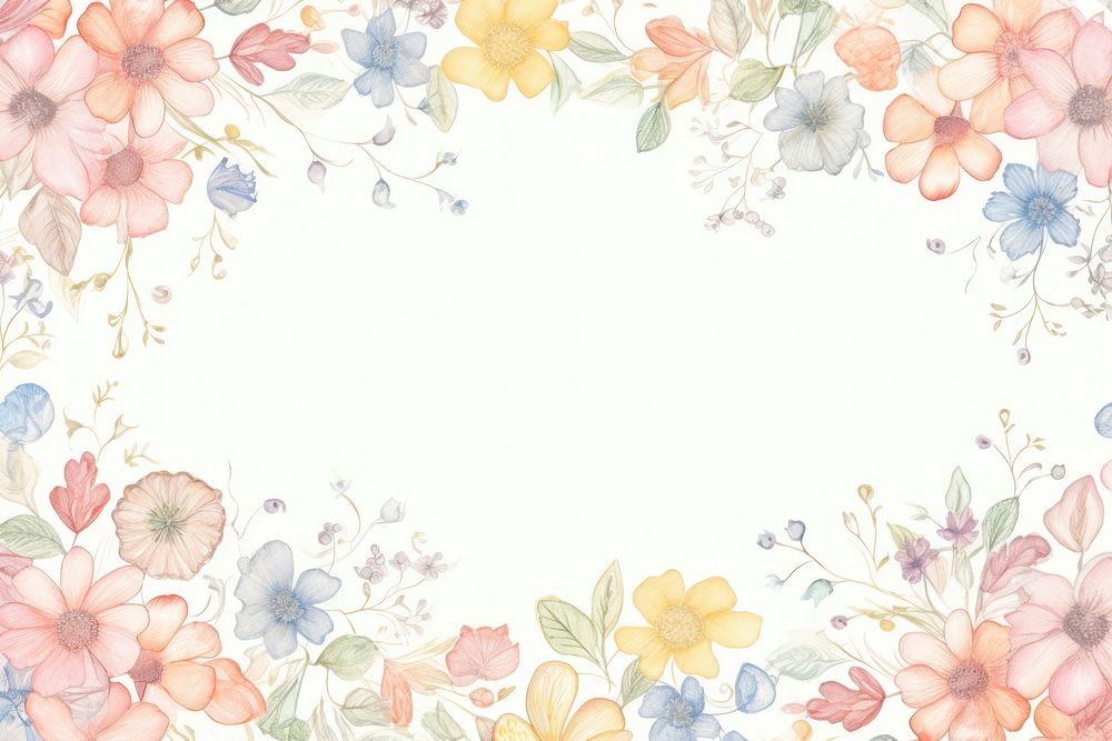 Flower frame pattern plant backgrounds. AI generated Image by rawpixel.