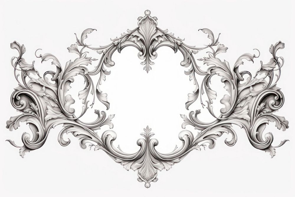 Pencil drawing ornament frame graphic graphics pattern architecture. AI generated Image by rawpixel.