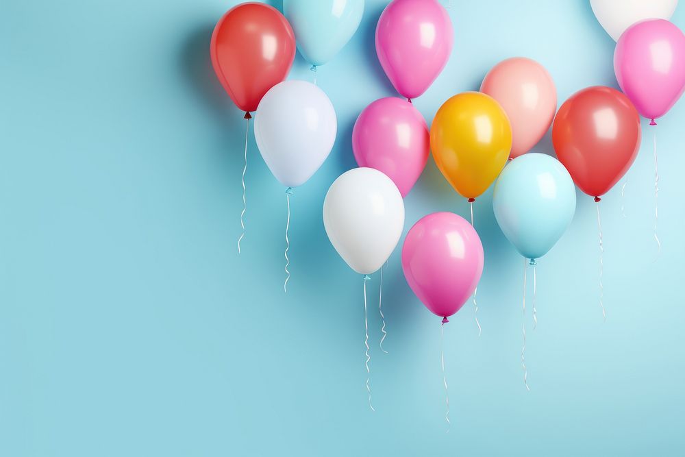 Vibrant colorful balloons anniversary celebration decoration. AI generated Image by rawpixel.