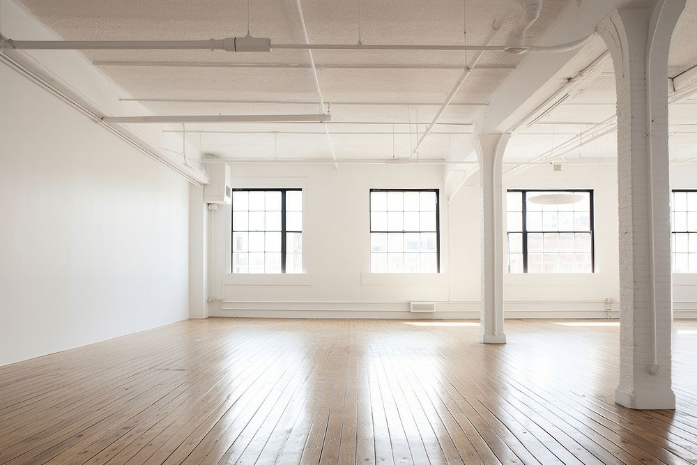 Blank white wall loft architecture building. AI generated Image by rawpixel.