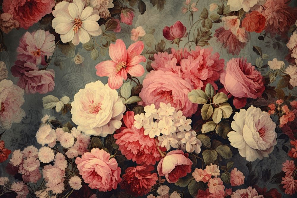Floral Backgrounds backgrounds painting pattern. AI generated Image by rawpixel.
