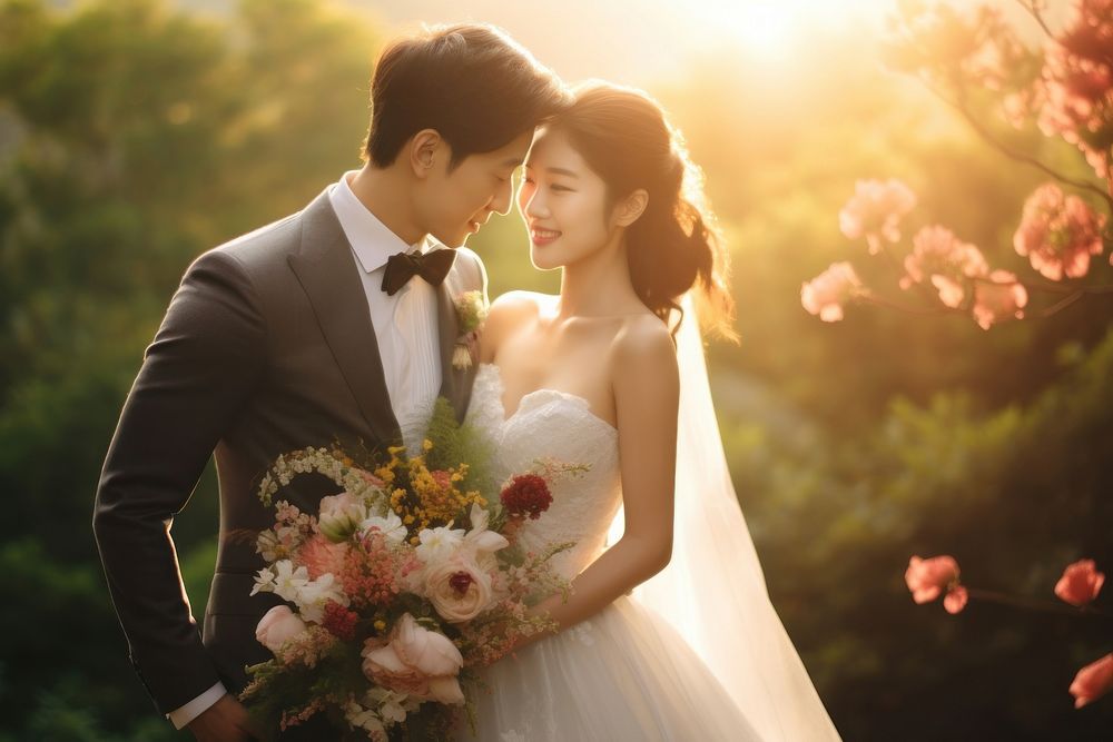 Korean couple photography married fashion. AI generated Image by rawpixel.