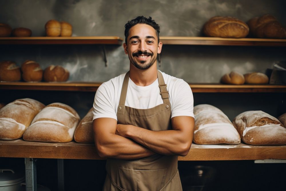Bakery shop owner adult bread chef. AI generated Image by rawpixel.