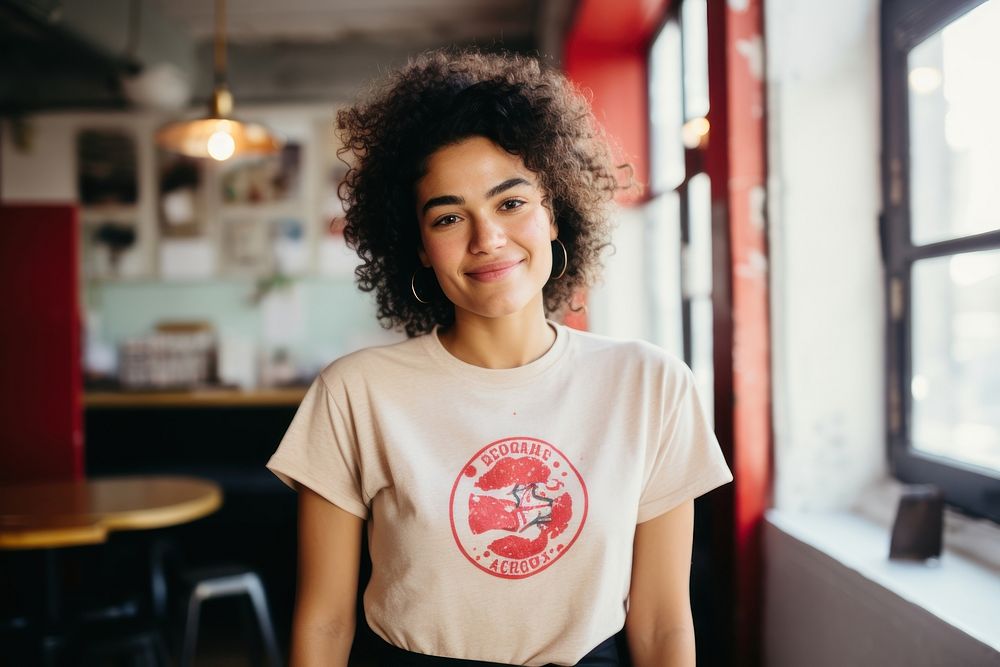 Pizza restaurant owner smile t-shirt adult. AI generated Image by rawpixel.