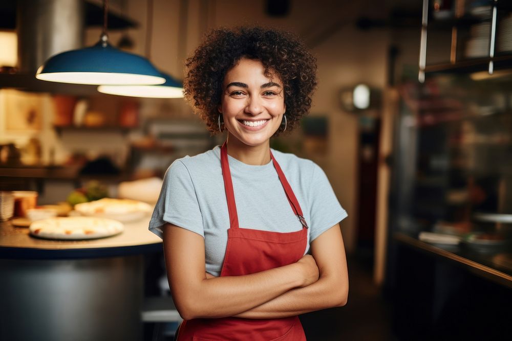 Pizza restaurant owner smile entrepreneur happiness. AI generated Image by rawpixel.
