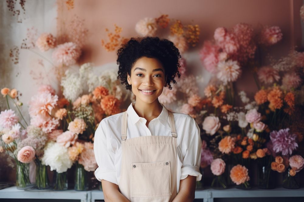 Flower shop owner entrepreneur happiness freshness. AI generated Image by rawpixel.