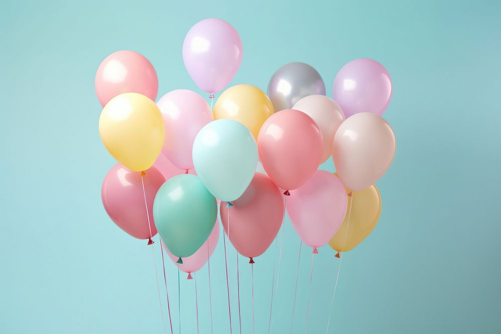 Pastel colorful balloons anniversary celebration decoration. AI generated Image by rawpixel.