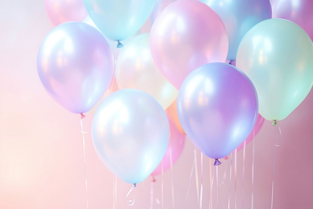 Pastel hologram balloons backgrounds anniversary celebration. AI generated Image by rawpixel.