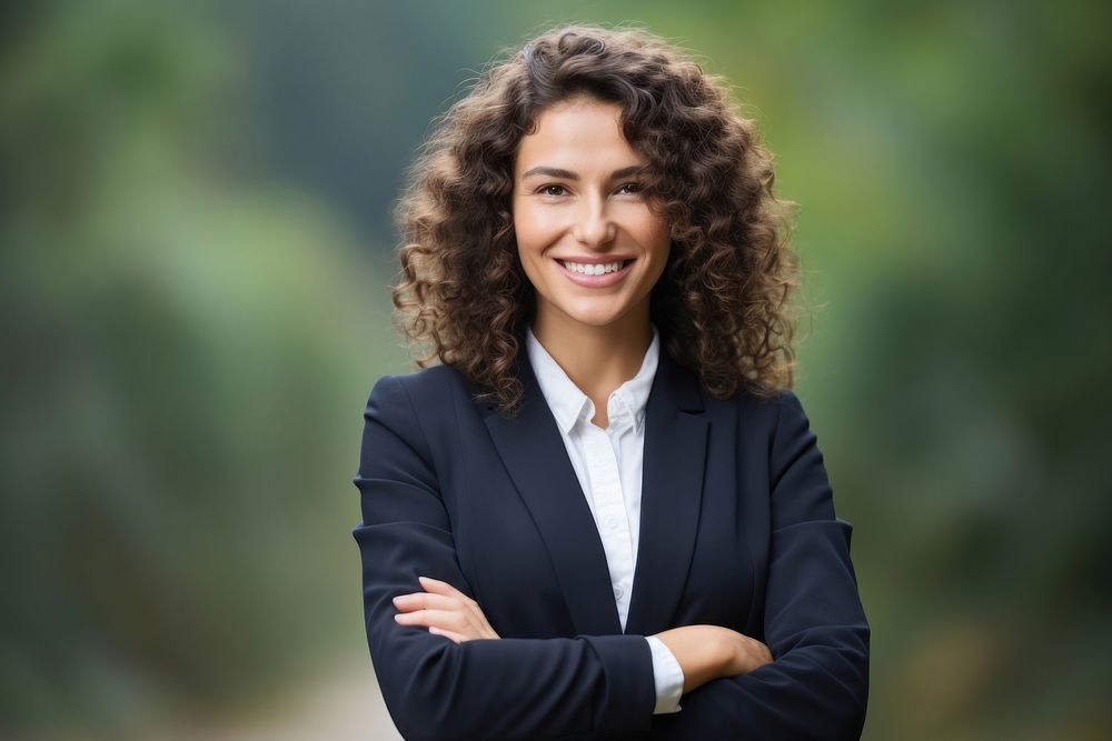 Businesswoman smiling portrait adult smile. AI generated Image by rawpixel.