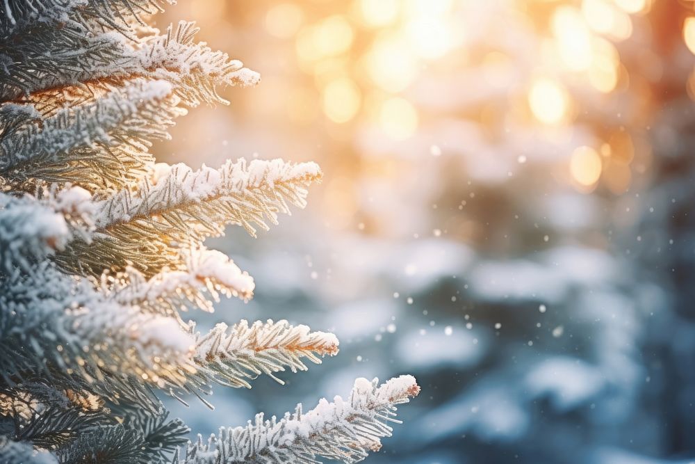 Pine trees snow christmas outdoors. AI generated Image by rawpixel.