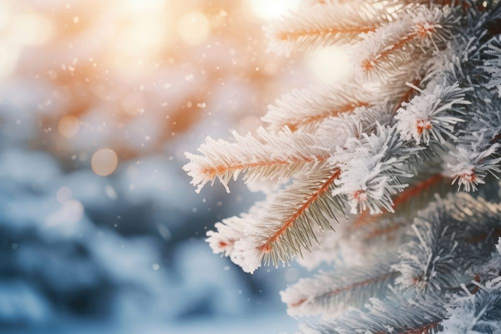 Pine trees snow christmas outdoors. AI generated Image by rawpixel.
