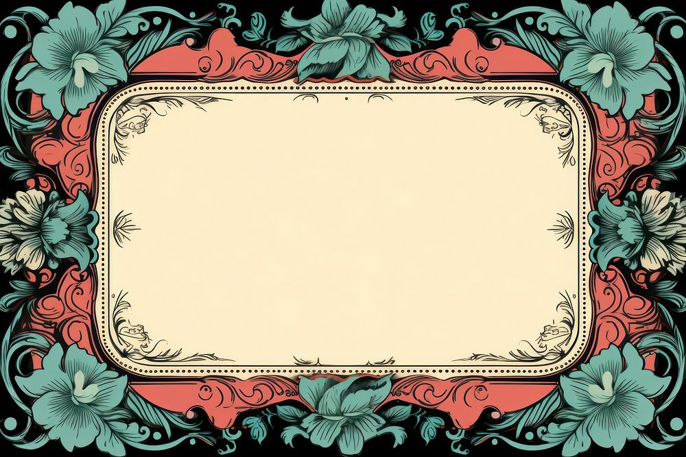 Retro ornament frame backgrounds graphics pattern. AI generated Image by rawpixel.