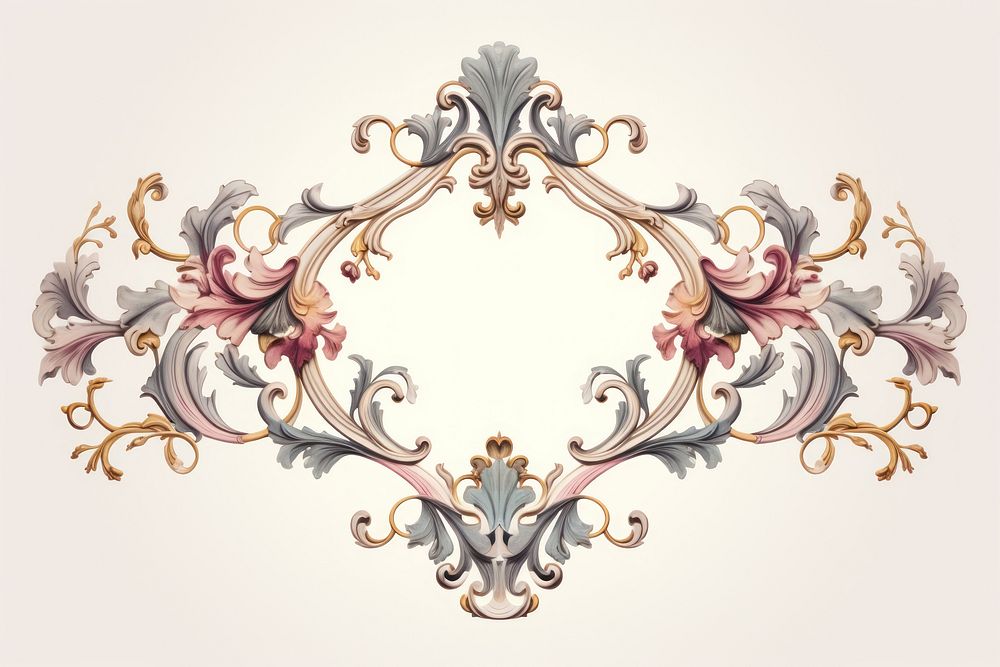 Rococo ornament frame backgrounds graphics pattern. AI generated Image by rawpixel.