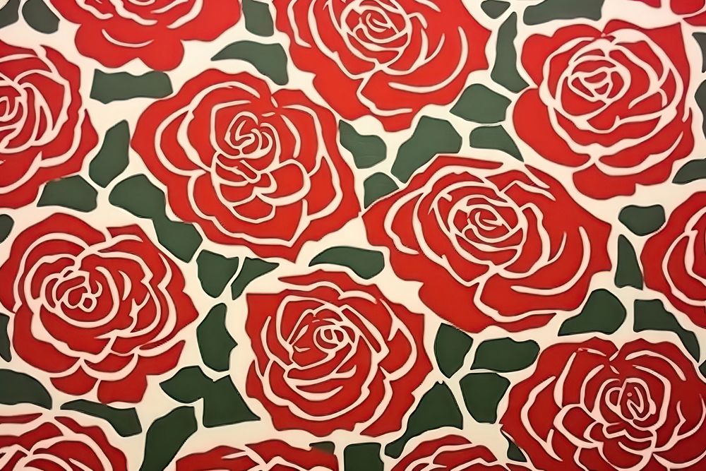 Rose flowers pattern plant art. AI generated Image by rawpixel.