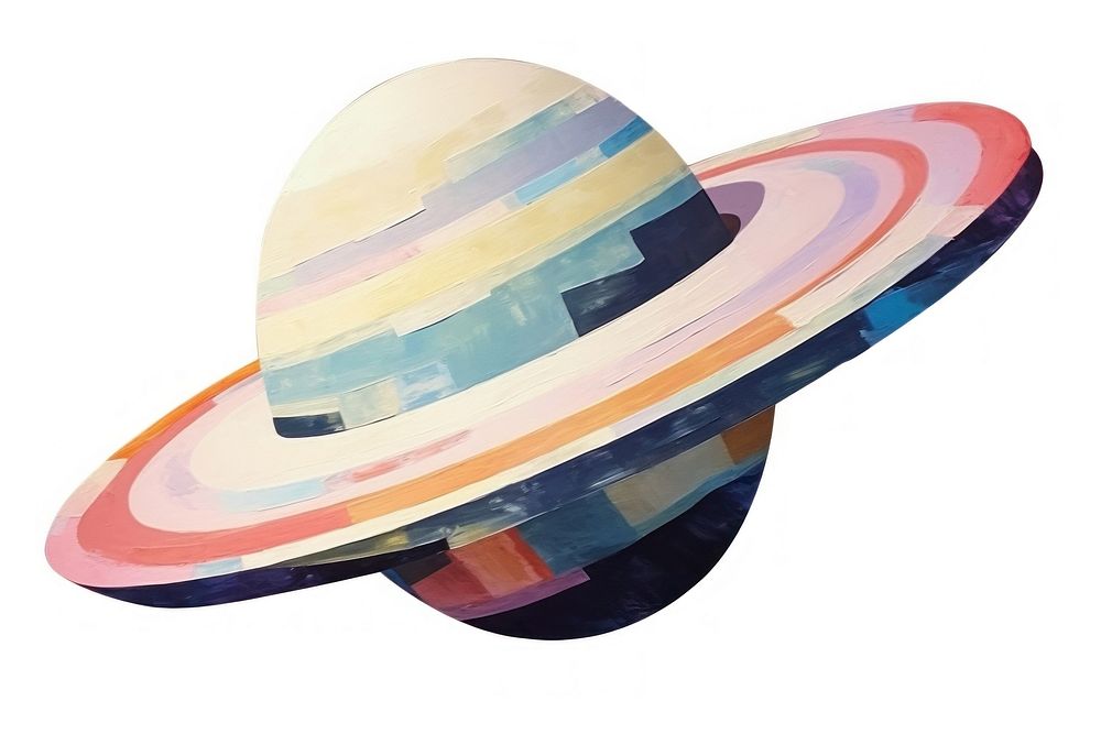 Saturn sombrero shape white background. AI generated Image by rawpixel.