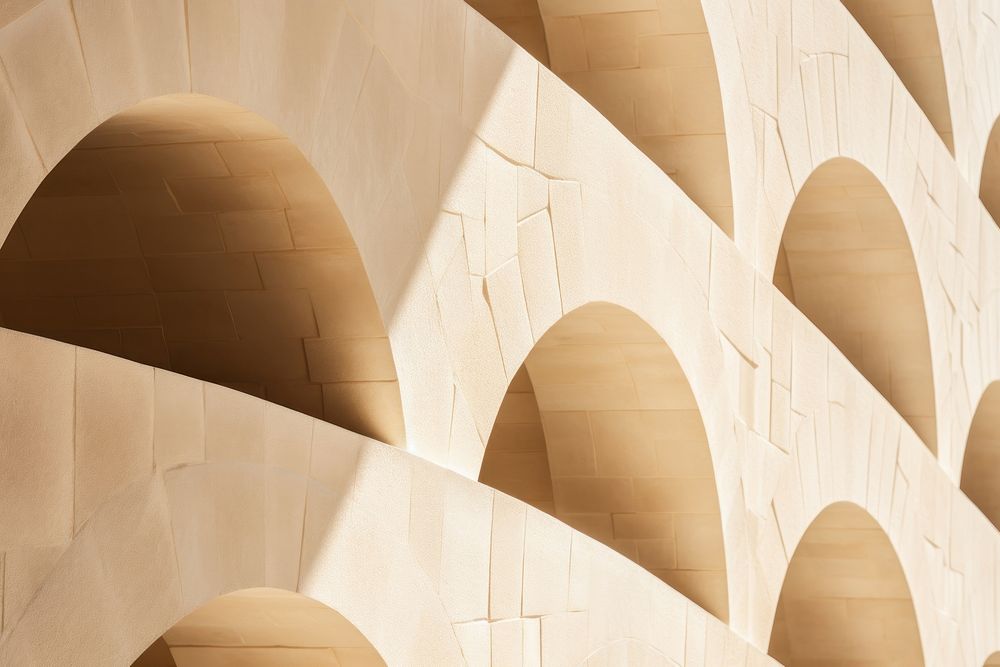 Wall arches stone architecture building pattern. AI generated Image by rawpixel.