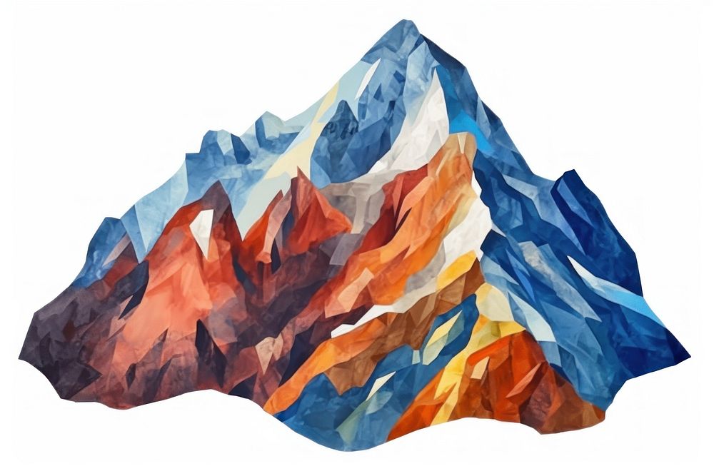 Mountain painting nature white background. AI generated Image by rawpixel.
