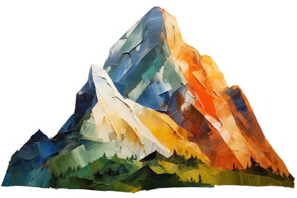 Mountain painting white background accessories. AI generated Image by rawpixel.
