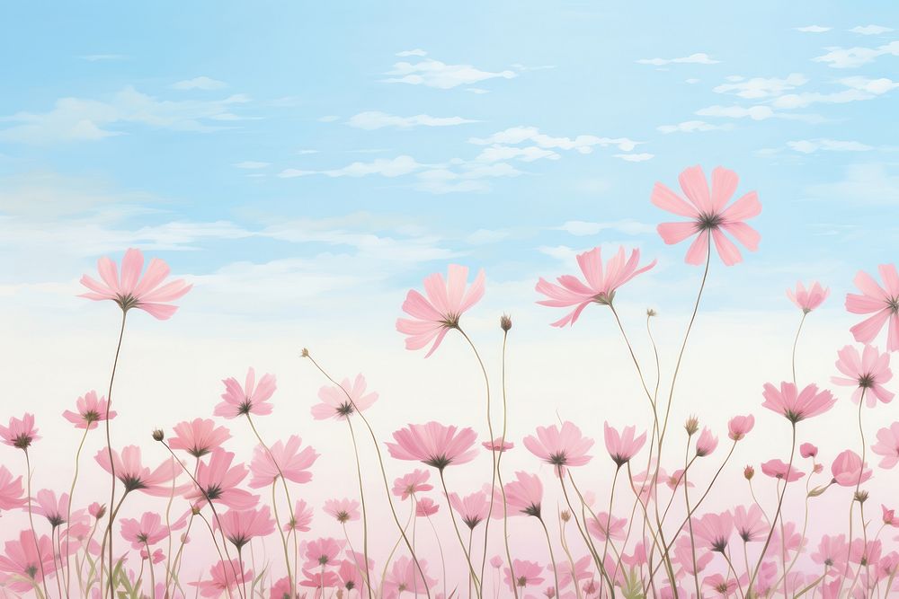 Flower background backgrounds landscape outdoors. AI generated Image by rawpixel.