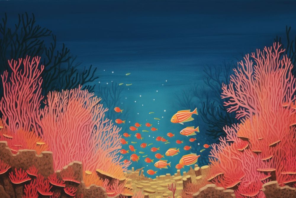 Coral reef with fish underwater outdoors nature. AI generated Image by rawpixel.