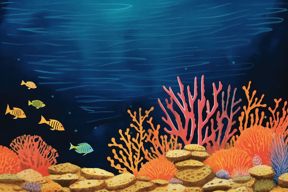 Coral reef with fish underwater aquarium outdoors. AI generated Image by rawpixel.