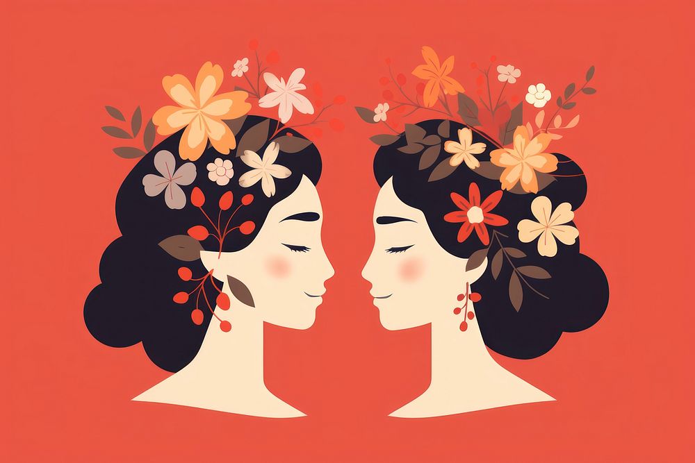 Female flower adult bride. AI generated Image by rawpixel.