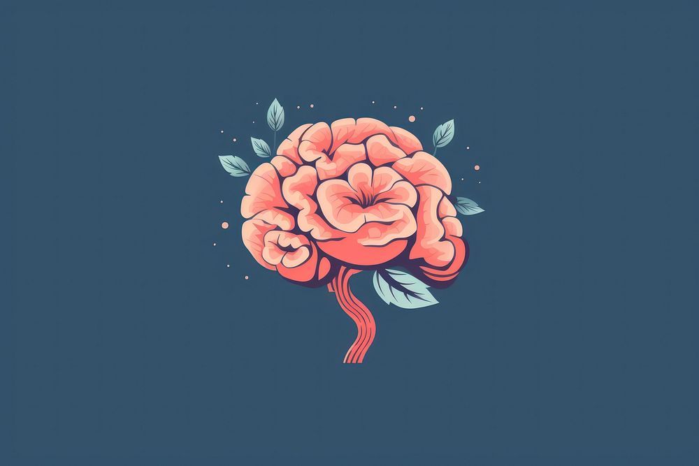 Brain flower drawing sketch. AI generated Image by rawpixel.