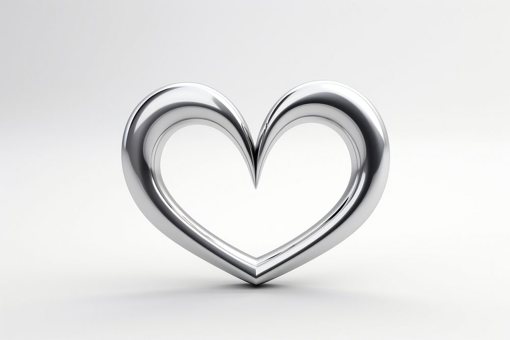 Heart jewelry silver shape. AI generated Image by rawpixel.