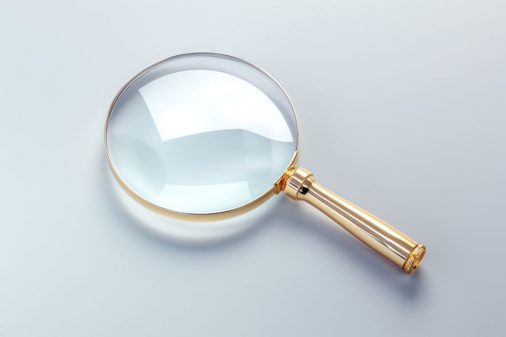 Magnifying glass white background accessories reflection. AI generated Image by rawpixel.