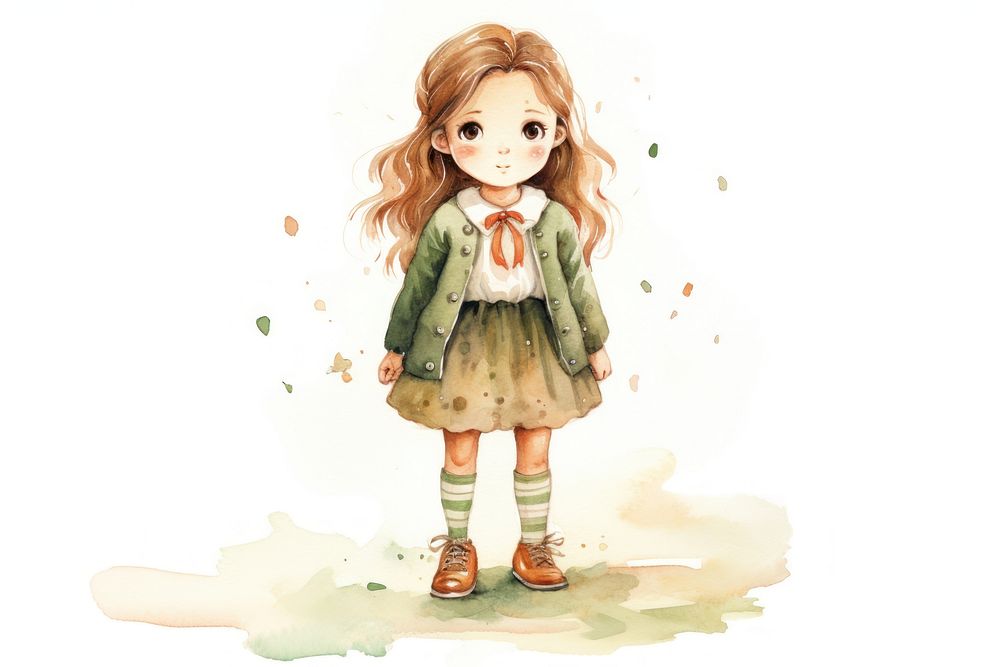 Little school girl child cute toy. AI generated Image by rawpixel.