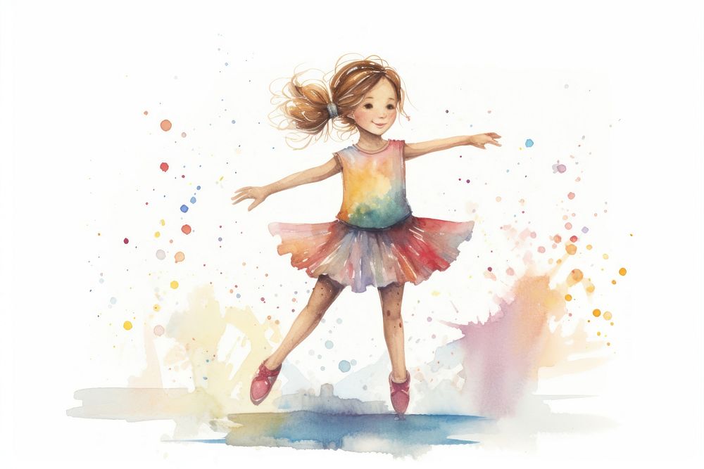 Little girl dancing ballet child cute kid. AI generated Image by rawpixel.