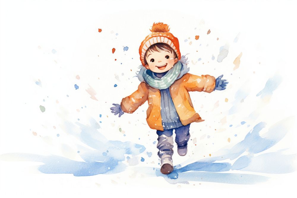 Playing snow on winter representation portrait cute. AI generated Image by rawpixel.