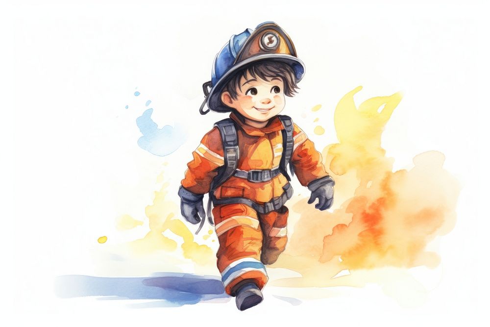 Firefighter portrait cute photography. AI generated Image by rawpixel.