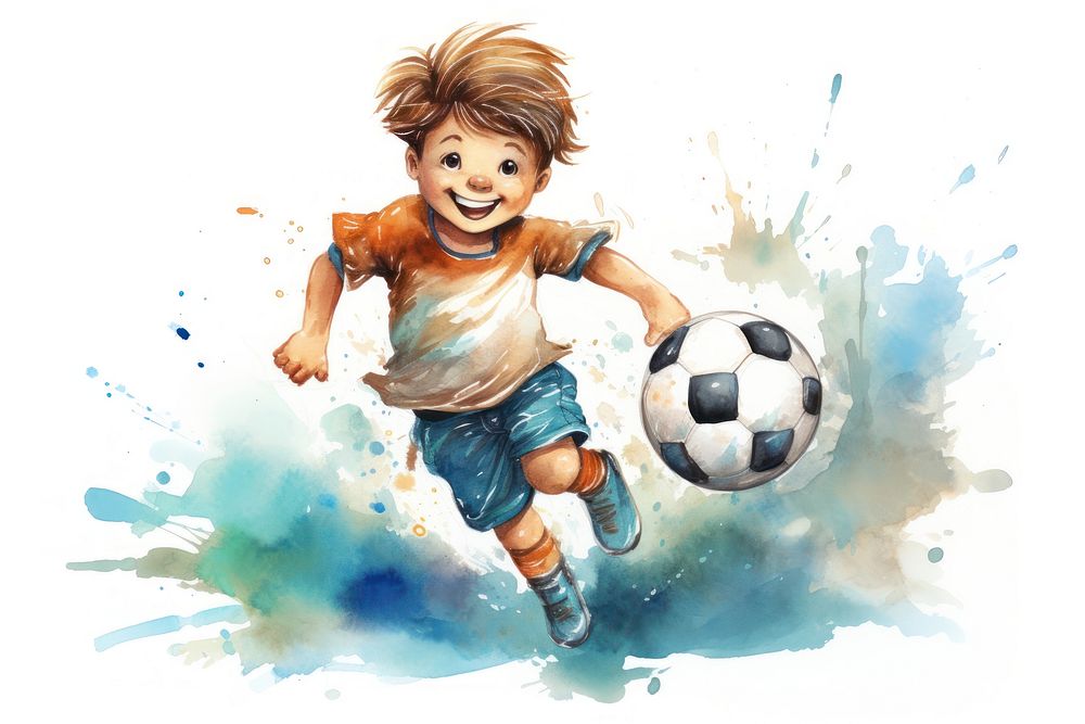 Kicking soccer ball football portrait sports. AI generated Image by rawpixel.