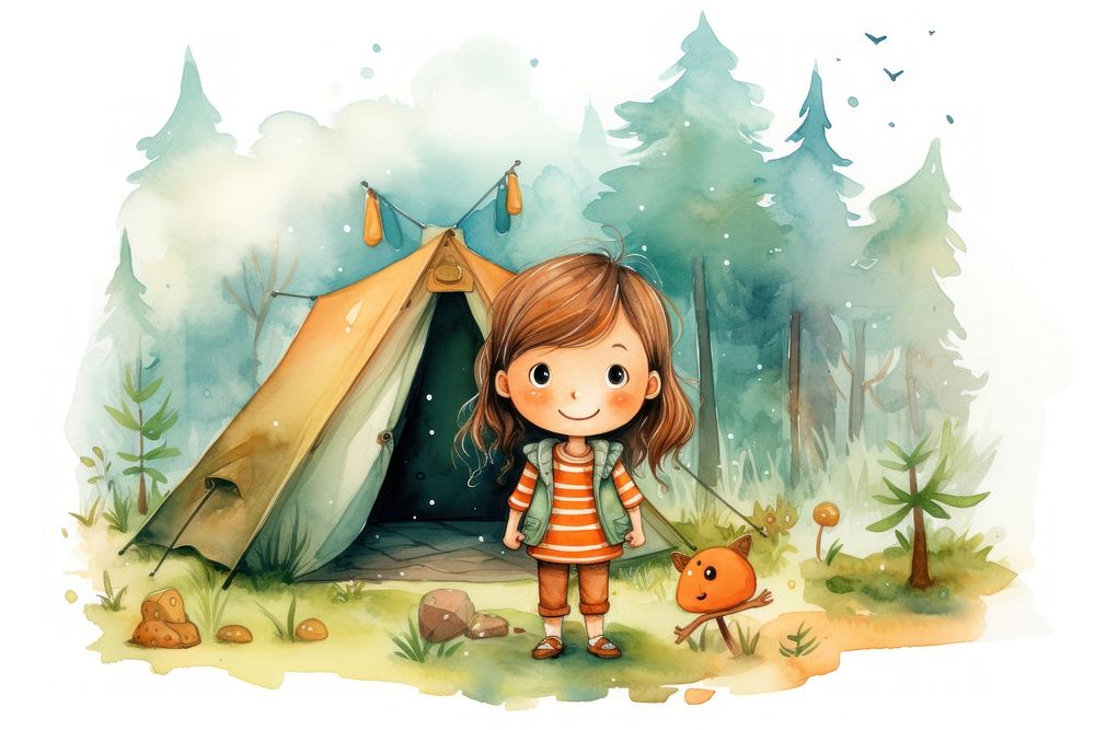 Camping representation outdoors cartoon. AI generated Image by rawpixel.